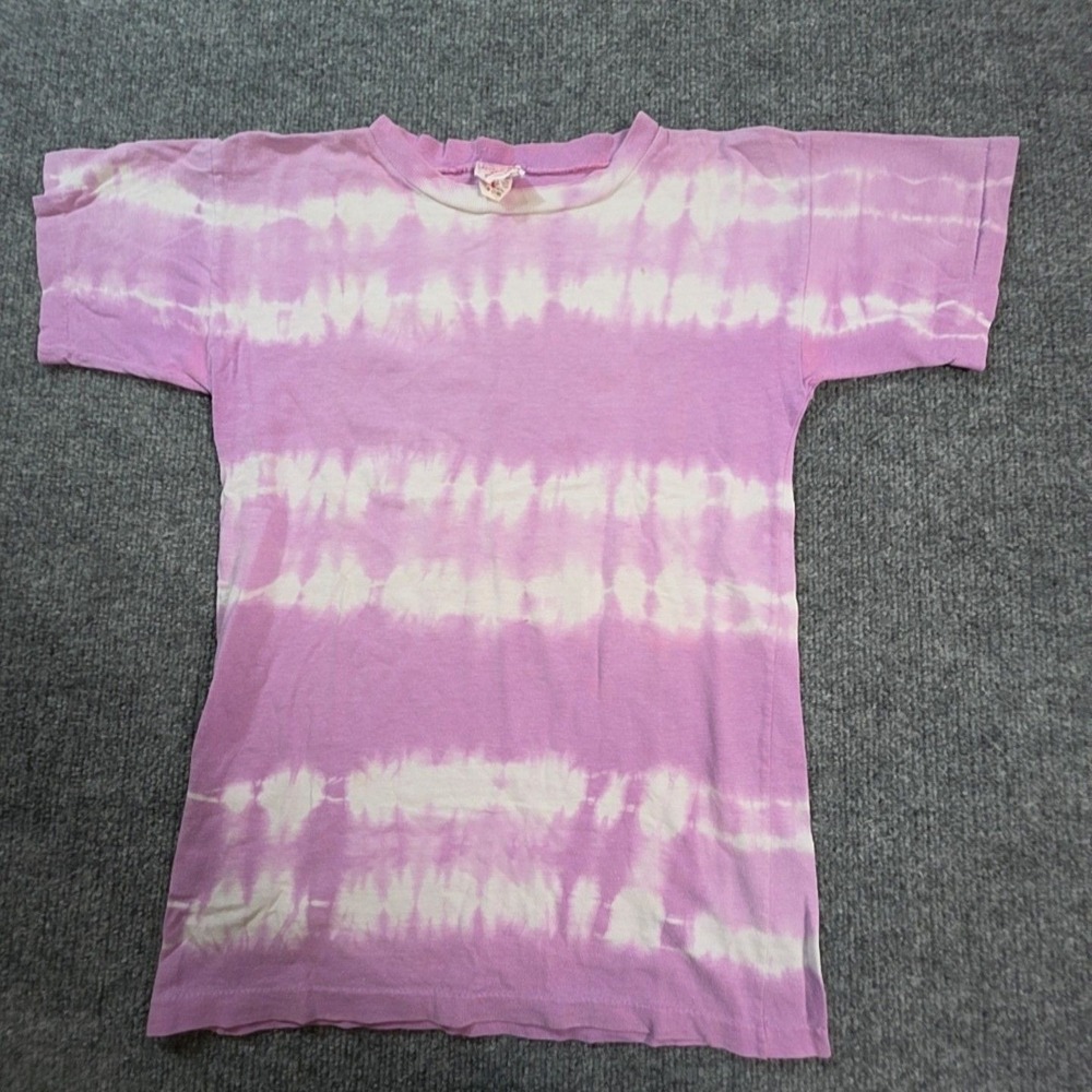 Shirt Kids 7-8 Purple Tie Dye Short Sleeve Crew Neck Tee T-Shirt Casual Top